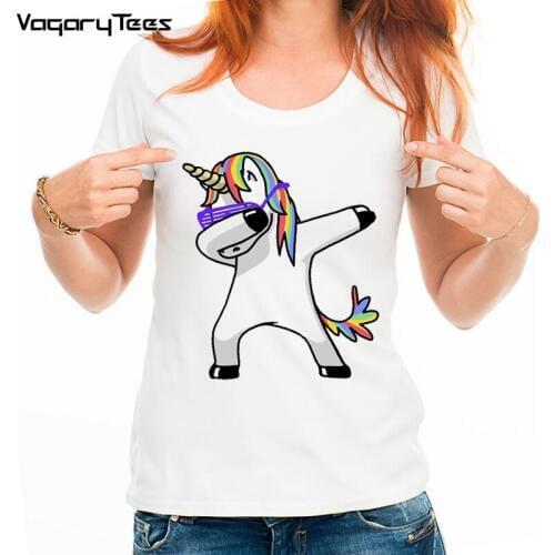 New Arrival T Shirt Girl Summer Vintage Aesthetics Unicorn Girls T Shirt O-Neck Short Sleeve Girls Tops Tee Clothes Teen