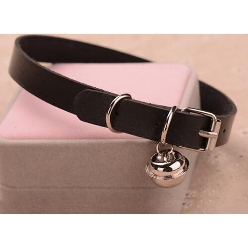 Charm PU Leather Small Bell Choker Necklace Punk Style Women Torques Women Gothic Club Cross Jewelry Necklace