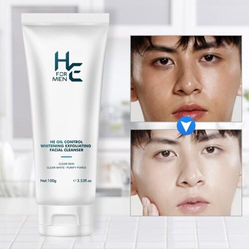 Hearn mens 100g whitening cleanser amino acid oil control moisturizing acne cleansing dry and bright skin care products