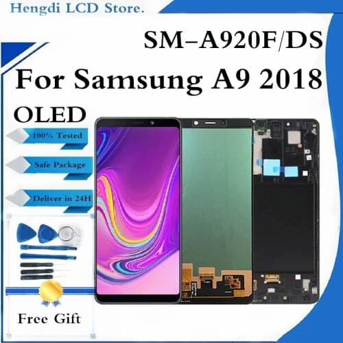 OLED A920 LCD Display Screen With Frame For Samsung Galaxy A9 2018 SM-S920FN/DS Display Screen Touch Digitizer Assembly Part