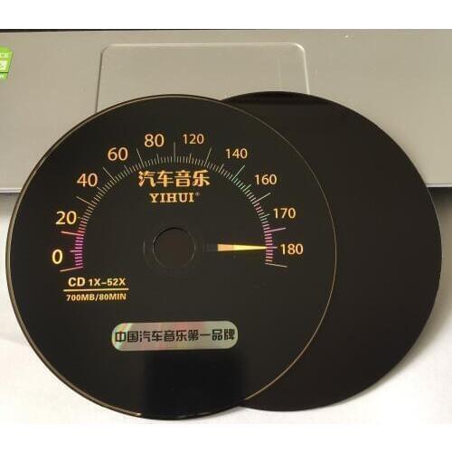 Wholesale 10 Discs Grade A 700 MB 52x Blank Black Speedometer Printed CD-R Disc