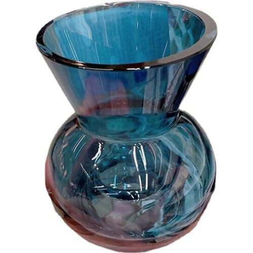 Candlestick Glass Vase Haze Blue Ornaments