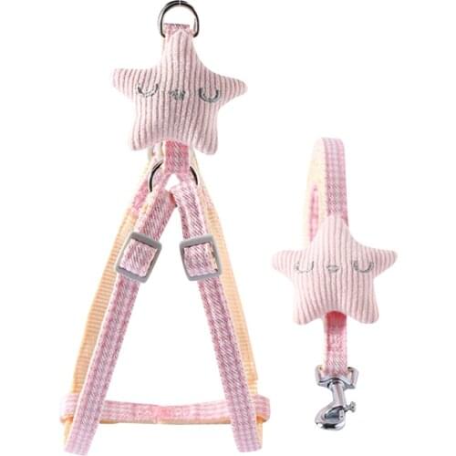 Legendog Pet Harness Leash Set Cute Star Chest Strap For Small Dogs Outdoor Chihuahua Cat Soft Vest Leashes Dog Accessories