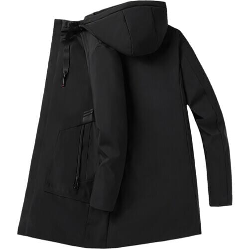 Down Jacket Men Long Type Winter Thickened Fashionable Coat Slim-Fit 90% White Duck Down Clothes