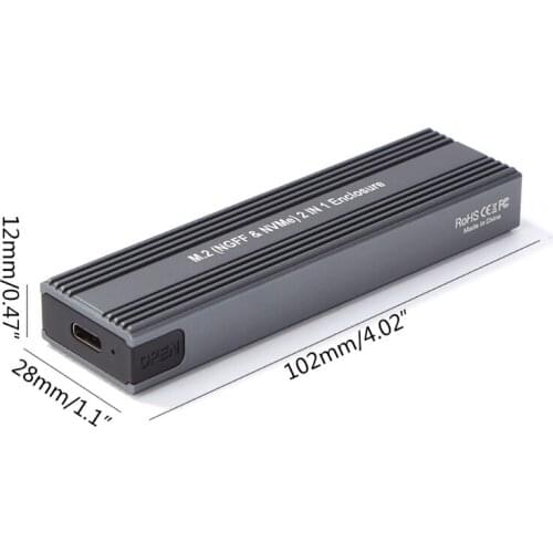 R2LB SSD Enclosure 10Gbps Box Case M.2 N NVME USB 3.1 Type-C Aluminum Alloy Solid State Drive External Adapter