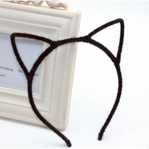 New Hair Accessories Cute Cat Ear With Cloth Sexy scrunchy Headband With Plastic Inside Cute Girls Headband Hair Band