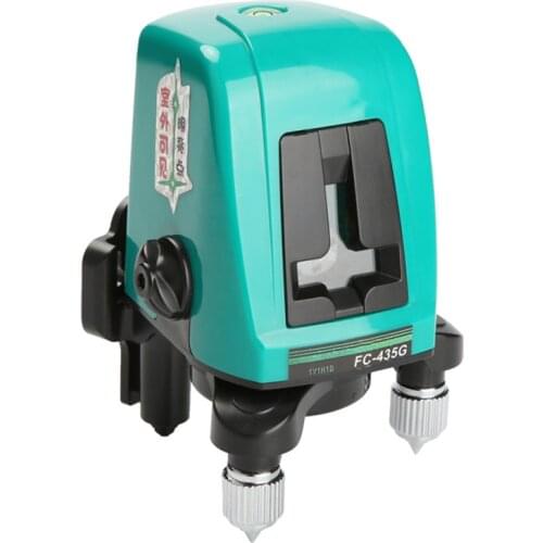 Self-Leveling Cross Line Laser Level 360-Degree Rotate, 532NM Mini Infrared Level, 2 Lines, 1 Point with Highlights, Green Light