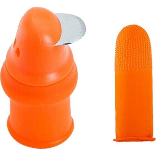 Agricultural Pluck Device Silicone Finger Thumb Knife Cut Vegetable Knife with Finger Cots