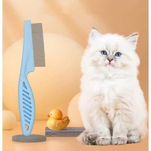 Home Animal Care Protect Flea Lice Comb for Cat Dog Comfort Flea Hair Grooming Brush Stainless Steel PP Handle Pets Acessorios