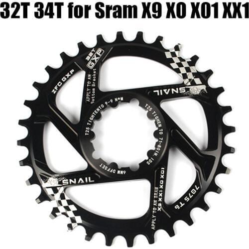 Narrow Wide 70g 32T/34T Bicycle Chainring Central Locking CNC AL7075 Aluminum MTB Mountain Bike Chain wheel For SRAM GXP