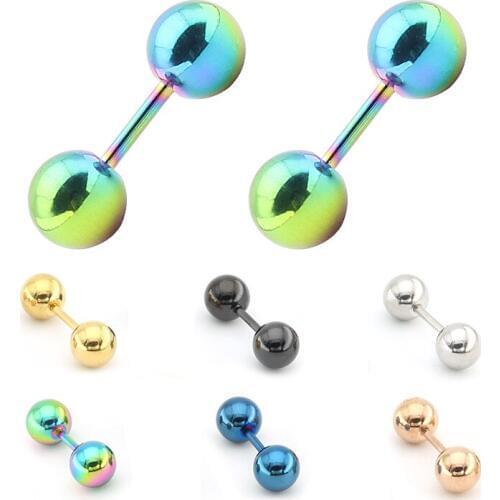 2018 women round ball steel stud earrings female colorful cute tiny titanium steel earrings fashion jewelry multi size gift new
