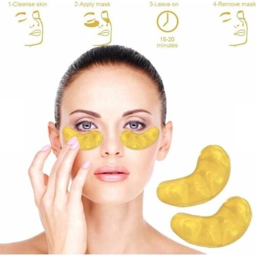 1 Pair Crystal Collagen Gold Eye Mask Anti-Aging Dark Skin Patches For Eye Beauty Circles Acne Care Korean Cosmetics D7M3