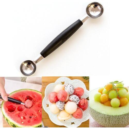 1PC Kitchen Accessories Multifunction Dual Double-end Melon Ice Cream Spoon Sorbet Dessert Fruit Vegetable Tools Kitchen Gadgets