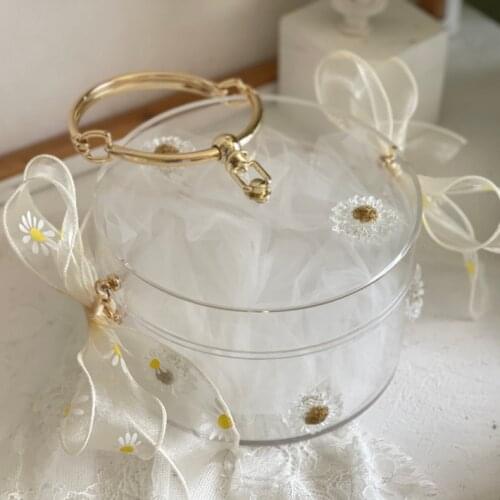 1Pcs Handbag Wedding Baby Shower Birthday Chistmas Transparent Candy Acrylic Bridesmaid Girlfriend Lipgloss Packaging Gift Box