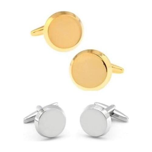10pairs/lot Silver/Gold Round Cufflinks Advanced Double Layer Plating Cuff Links Simple Business Mens Jewelry Accessory Gift