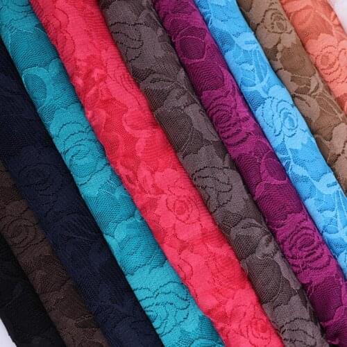 150cm Extra Wide High-grade Stretch Rose Embroidery Lace Fabric Wedding Dress Lace DIY Apparel Sewing Fabric