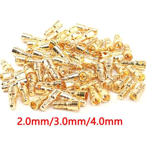 20Pair 2mm/3.5mm/4mm RC Battery Gold-plated Bullet Banana Plug High Quality Male Female Bullet Banana Connector