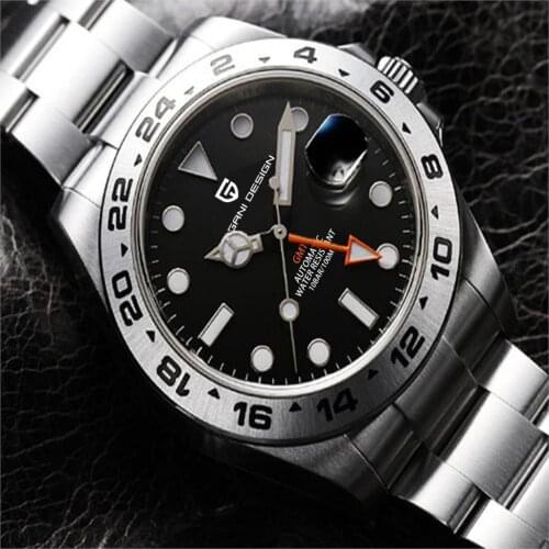 2021 PAGANI DESIGN New Top Mens Watch Stainless Steel Automatic Mechanical Wristwatch Top GMT Luxury Military Waterproof Clock