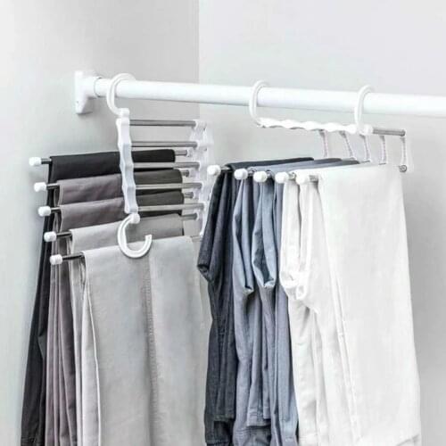 5 Layers Pants Hangers Holders Trousers Hanger Storage Rack Clothes Hanger Wardrobe Closet Organizer Clothing Hangers