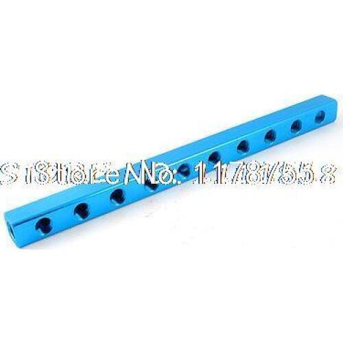 Aluminum 1/4"PT Air Pneumatic Cylinder 10 Way 13 Port Manifold Block Splitter