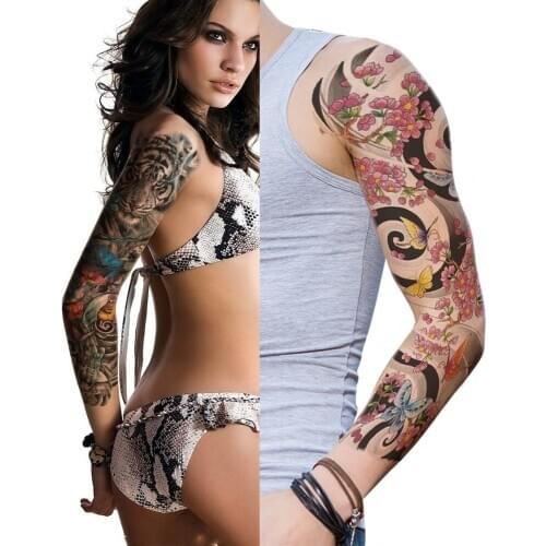 Large Arm Temporary Tattoo Sticker Colorful Fake Tatoo Sleeve Flash Tatto Waterproof Big Body Art Men Women TQB