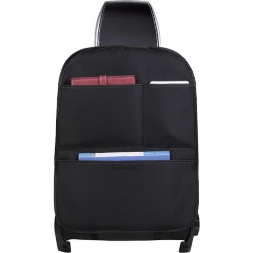 Car Back Seat Organizer Storage Box Pockets Kick Mats For Kid Foldable Auto Seat Back Bag