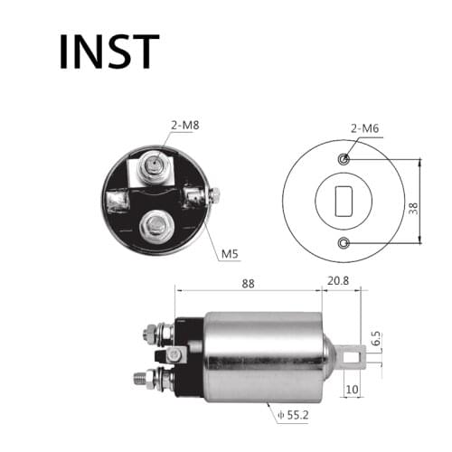 ELECTROMAGNETIC SWTICH SOLENOID FOR 24V 3.2KW M372X10371 M372X10372PS ME700119 ME700316 1522B 3612045100 3612048100