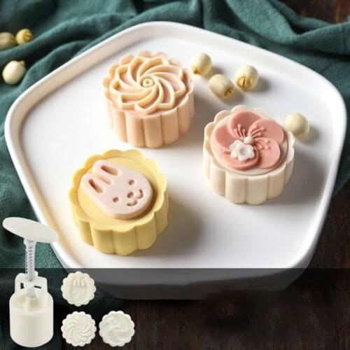 Mooncake Mold Mid-Autumn Festival Hand-Pressure Flower Moon Cake Mould DIY Decoration Mooncake Press Moulds 150g Or 200g