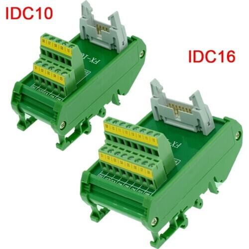 IDC to terminal block breakout board IDC module onnector PLC relay adapter DIN Rail Mounting IDC10~64 breakout Board