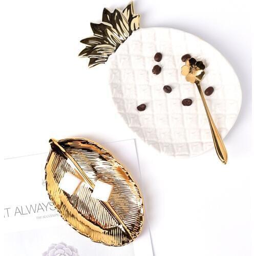 Ceramic Tableware Pineapple Plate Jewelry Plate Dessert Plate Western Dish Fruit Plate Storage Tray