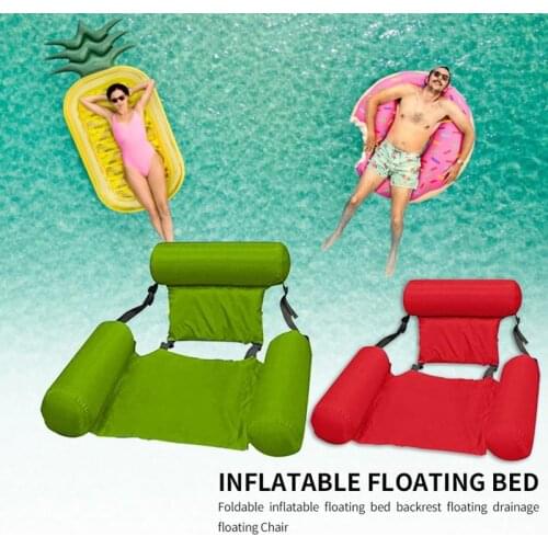 Summer Inflatable Chair Foldable Floating Row PVC Swimming Pool Water Hammock Air Mattresses Bed Beach Water Sport Lounger Chair