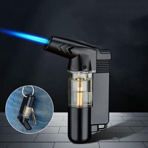Metal Visible Gas Lighter Butane Torch/Turbo Lighter 1300C Cigarette Lighters Cigar Smoking Accessories Gadgets for Men