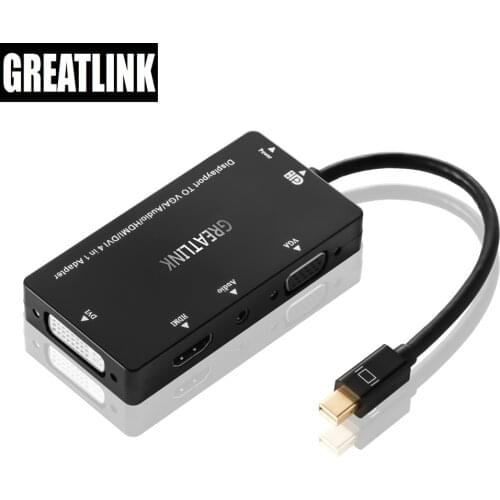 Mini Displayport DP To HDMI VGA D DVI Adapter USB Car Audio Splitter AUX Cable Thunderbolt 3 Hub Dock Display port 1.1 Converter