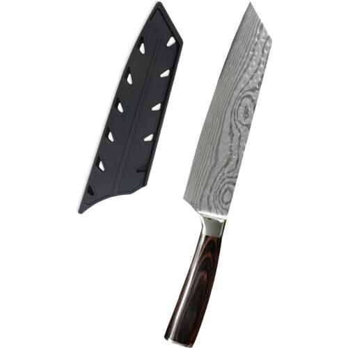 Stainless Steel Gyuto Knife 8 inch Japanese Anti-stick Damascus Veins Chef kitchen Knife Gift Knife Sheath Cover Edge Guard