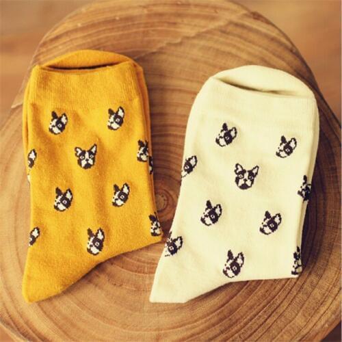 Brand Caramella Cute Dog Socks Women and Men Kawaii Doberman Cartoon Long Sock Winter Autumn Novelty Pure Cotton Socks