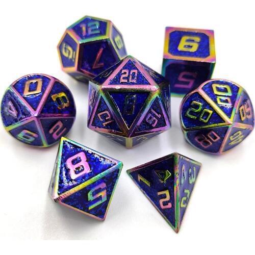 New arrival 7pcs/Set polyhedral metal dice d4 d6 d8 d10 d12 d20 dnd dice set dados rpg dobbelstenen dados rol