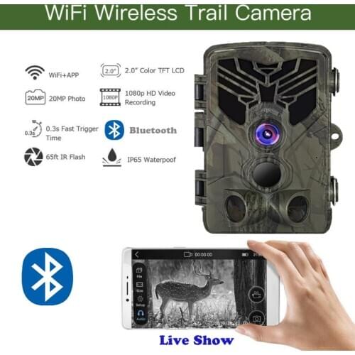 Trail Camera Wifi APP Bluetooth Control Hunting Cameras Wifi830 Live Show Wild 20MP 1080P Night Vision Wildlife Photo Traps