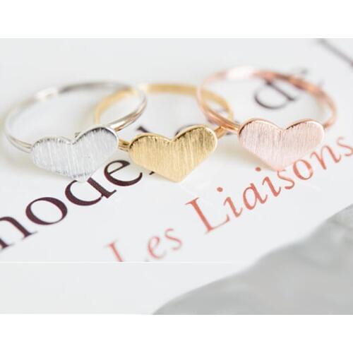 Wholesale 30pcs/lot New Brushed Solid Love Heart Finger Ring Women Men Couple Engagement Ring Fashion Jewelry