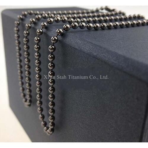 Pure titanium Necklace solid bead Chain Necklace D3mm x L 650mm Corrosion-resistance Allergyfree Harmless to skin 8g/pc
