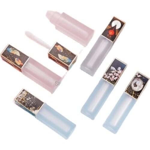 Empty Plastic Lip Gloss Tube Frested Refillable Bottle 3D Printing Cosmetic Packaging Container Square Lip Gloss Container 30pcs