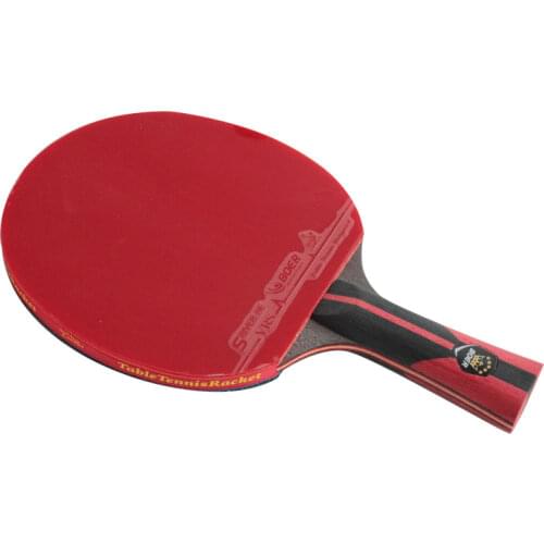 1 Piece 6-Stars Professional Carbon Fiber 7 Layers Table Tennis Bat Racket Long Short Handle Ping Pong Paddle Racket With Bag