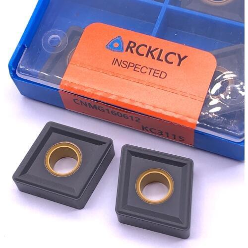 10pcs RCKLCY CNMG160612 MG KC3115 Boring External Turning CNC Cutting Tools Tungsten Carbide Inserts for Steel Processing