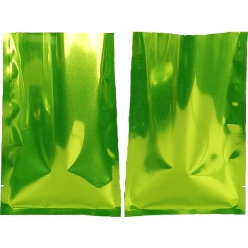 Size:12x18cm Green Mylar Heat Seal Smell Proof Aluminium Foil Bag/Pouches Sachets Food Open Top Plating Foil Plain Pocket