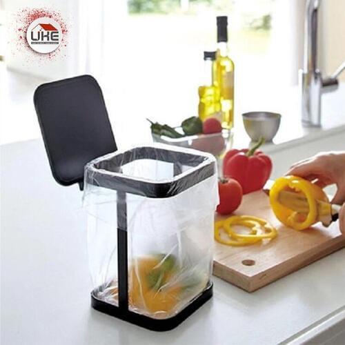 UKE Mini Desk Trash Bin Desk Garbage bag holder Rectangular Trash Rubbish Storage Rack Holder
