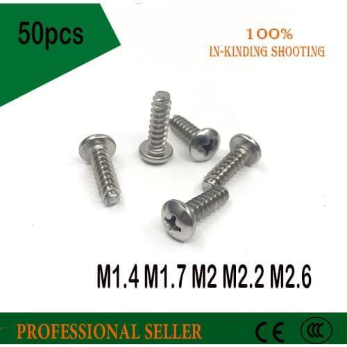 M1.4 M1.7 M2 M2.2 M2.6 304 Stainless Steel Round Pan Head Flat Tail Self-tapping Phillipps Screw Bolt