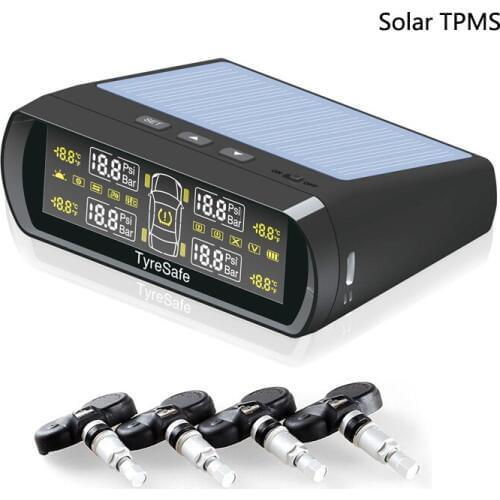 Latest TyreSafe TP400 TPMS with Colorful Solar Auto charged Display Best Tire pressure monitoring systerm Freeshipping