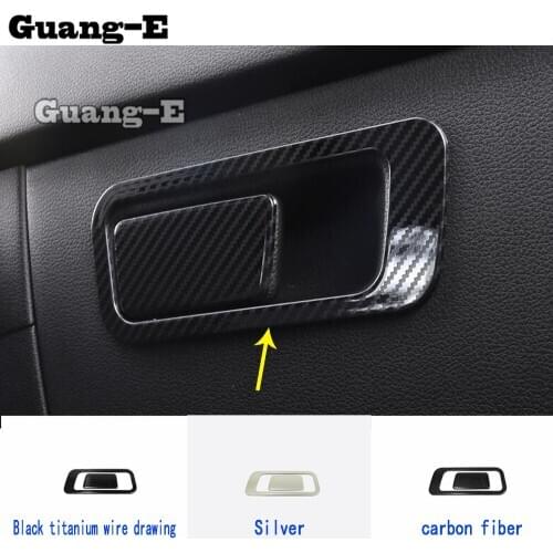Car Styling Body Stick Stainless steel Co-pilot Storage Box Bins Switch Trim Frame 2pcs For Hyundai Sonata 10Th DN8 2020 2021