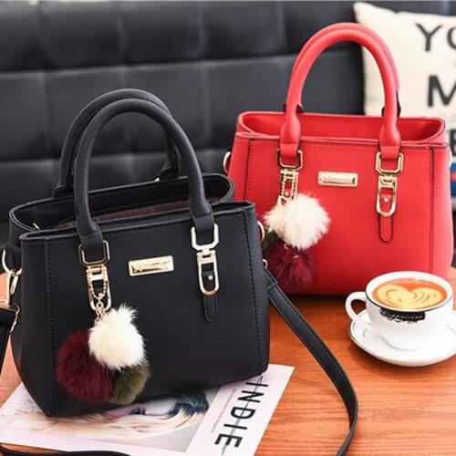 Hot Handbags For Women Bag Female Leather Messenger Bags Fur Ball Crossbody Shoulder Bags Totes Bolsa Feminina Dropshipping