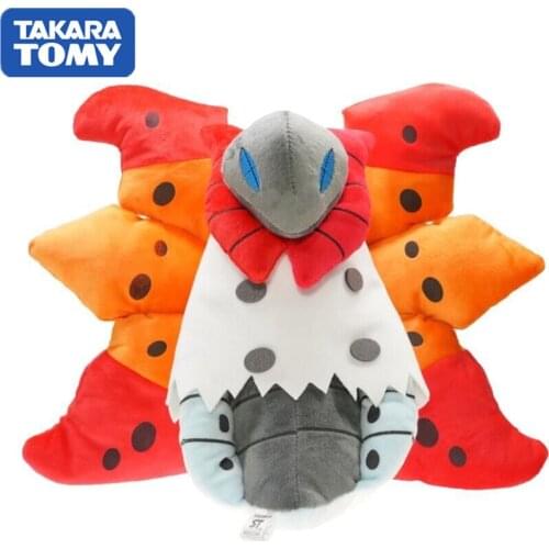 TAKARA TOMY Kawaii Pokemon Pocket Monster Plush Anime Volcarona Toy Doll Soft Pillow Stuffed Animals Christmas Toys for Children