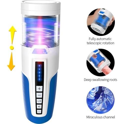 Automatic Rotation Piston Telescopic Male Masturbator Cup Retractable Intelligent Voice Interaction Sucking Vibrator Sex Toy